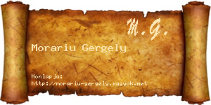 Morariu Gergely névjegykártya